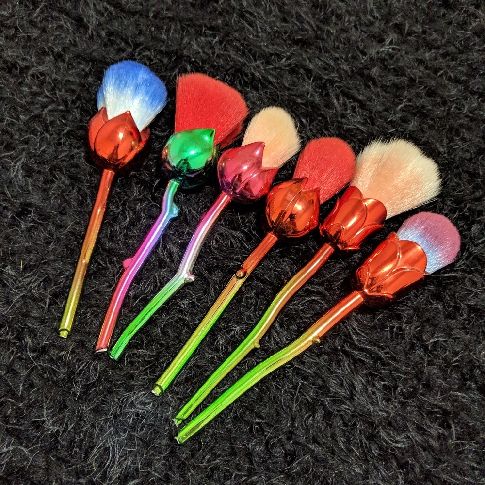 Rainbow rose brushes
